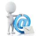 3d white people with email symbol. white Royalty Free Stock Photo