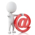 3d white people with email symbol. white Royalty Free Stock Photo