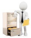 3D white people. File cabinet