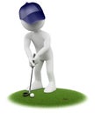 3D white people. Golfer