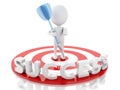 3d white people hit the red target. success in business Royalty Free Stock Photo