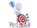 3d white people hit the red target. success concept Royalty Free Stock Photo