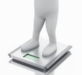 3d white people with ideal weight and scale.