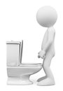 3D white people. Man in the toilet Royalty Free Stock Photo