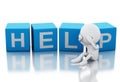 3d white people need help Royalty Free Stock Photo