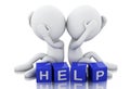 3d white people need help Royalty Free Stock Photo