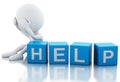 3d white people need help Royalty Free Stock Photo