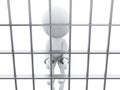 3D White people in prison. Royalty Free Stock Photo
