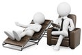 3D white people. Psychologist Royalty Free Stock Photo