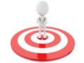 3d white people in red target. success in business Royalty Free Stock Photo
