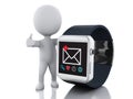 3d White people with smart watch. Royalty Free Stock Photo