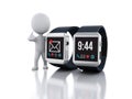 3d White people with smart watch. Royalty Free Stock Photo