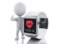 3d White people with smart watch. Royalty Free Stock Photo