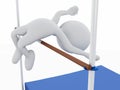 3d White people sports athlete. High jump. Royalty Free Stock Photo