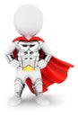 3d white people superhero with an armour