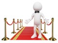 3D white people. Welcome to the Red Carpet Royalty Free Stock Photo