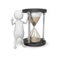 3d white person with sand hourglass