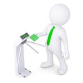 3d white person and a turnstile Royalty Free Stock Photo