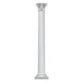 3D white pillar, classic marble column with decorative texture