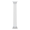 3D white pillar, vintage ancient column of royal castle, government house or temple Royalty Free Stock Photo