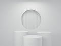 3D White podium minimal white color background