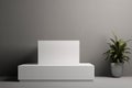 3D white podium mockup, perfect for creating modern and minimalist displays. Whether for exhibitions, showcases, or studio