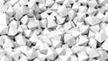 3D white polyhedrons pile abstract