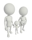 3d white pregnent woman with family