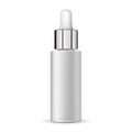 3d white realistic bottle dropper empty tube on white background vector illustration.