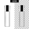 3d white realistic cosmetic package icon empty tubes on transparent background vector illustration. Realistic white Royalty Free Stock Photo