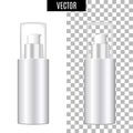 3d white realistic cosmetic package icon empty tubes on transparent background vector illustration. Realistic white Royalty Free Stock Photo