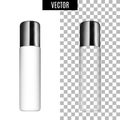 3d white realistic cosmetic package icon empty tubes on transparent background vector illustration. Realistic white Royalty Free Stock Photo