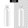 3d white realistic cosmetic package icon empty tubes on transparent background vector illustration. Realistic white Royalty Free Stock Photo