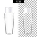 3d white realistic cosmetic package icon empty tubes on transparent background vector illustration. Realistic white Royalty Free Stock Photo