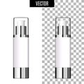 3d white realistic cosmetic package icon empty tubes on transparent background vector illustration. Realistic white Royalty Free Stock Photo