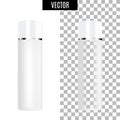 3d white realistic cosmetic package icon empty tubes on transparent background vector illustration. Realistic white Royalty Free Stock Photo