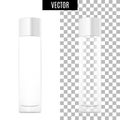 3d white realistic cosmetic package icon empty tubes on transparent background vector illustration. Realistic white Royalty Free Stock Photo