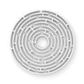 3D white round maze consruction isolated on white background Royalty Free Stock Photo