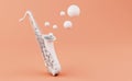 3d White saxophone Royalty Free Stock Photo