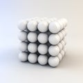 3d white shiny spheres