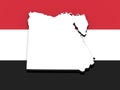 3D map of Egypt on the national flag Royalty Free Stock Photo