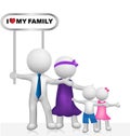 3D white small people family logo vector