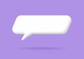 3D White speech bubble elements on Pale purple background, 3D rendering image. Royalty Free Stock Photo