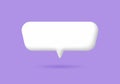3D White speech bubble elements on Pale purple background, 3D rendering image. Royalty Free Stock Photo