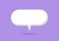 3D White speech bubble elements on Pale purple background, 3D rendering image. Royalty Free Stock Photo