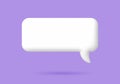 3D White speech bubble elements on Pale purple background, 3D rendering image. Royalty Free Stock Photo