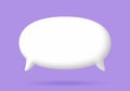 3D White speech bubble elements on Pale purple background, 3D rendering image. Royalty Free Stock Photo