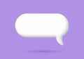 3D White speech bubble elements on Pale purple background, 3D rendering image. Royalty Free Stock Photo