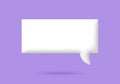 3D White speech bubble elements on Pale purple background, 3D rendering image. Royalty Free Stock Photo
