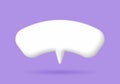 3D White speech bubble elements on Pale purple background, 3D rendering image. Royalty Free Stock Photo